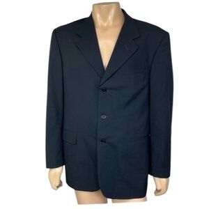 Fira Renido Men’s Black 100% Virgin Wool Blazer Suit Jacket Size 54